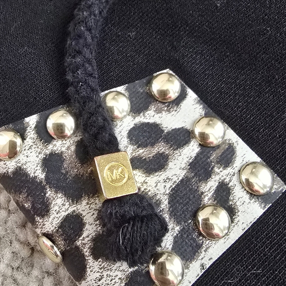 Michael Kors Black Hoodie Dress Long Sleeve Sweatshirt Knee Length Size Large - Picture 5 of 6